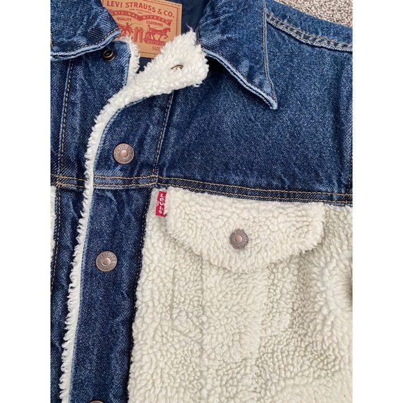 Levi’s Ex-Boyfriend Shearling Sherpa Trucker Jacket - Picture 3 of 7